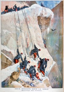 El rescate de dos soldados franceses después de una avalancha, 1894 de Unbekannt