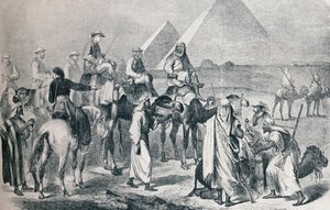 La fiesta real saliendo del campamento en Giza, Egipto, c1861 1910