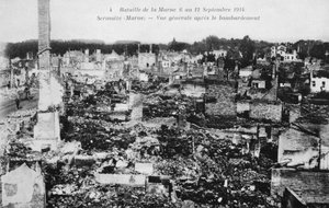 Las ruinas de Sermaize-Les-Bains, Francia, Batalla del Marne, Primera Guerra Mundial, 1914 de Unbekannt