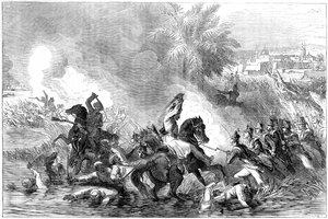 La salida de la guarnición de Jalalabad, Afganistán, 1842