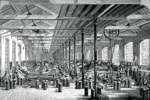 La sala de hilado en las obras de cuerda de Shadwell, c1880 de Unbekannt