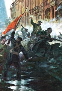 El asalto al Palacio de Invierno, San Petersburgo, Revolución Rusa, octubre de 1917 de Unbekannt