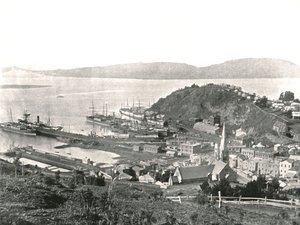 La ciudad y el puerto, Port Chalmers, Nueva Zelanda, 1895 de Unbekannt