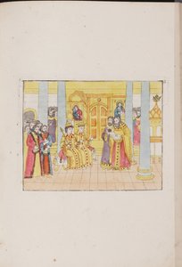 La ceremonia de boda del zar Mijaíl Feodorovich y Yevdokiya Lukyanovna, 1810 de Unbekannt