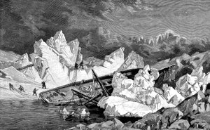 El naufragio del Hansa. Segunda Expedición Alemana al Polo Norte, 1870 de Unbekannt