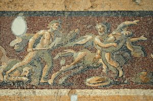 Escena de teatro, mosaico de Daphne, Turquía