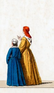 Diseño de vestuario teatral para la obra de Shakespeare, Enrique VIII, siglo XIX de Unbekannt