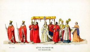 Diseños de vestuario teatral para la obra de Shakespeare, Enrique VIII, siglo XIX de Unbekannt