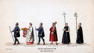 Diseños de vestuario teatral para la obra de Shakespeare, Enrique VIII, siglo XIX de Unbekannt