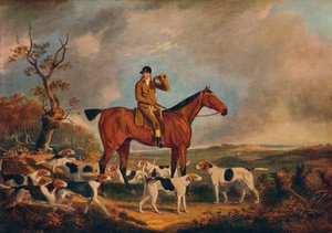 Thomas Oldaker en Pickle con sus sabuesos, siglo XIX, 1922 de Unbekannt