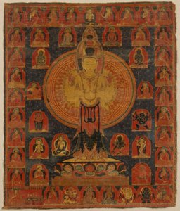 Chenresi de Mil Brazos, una Forma Cósmica del Bodhisattva Avalokiteshvara, siglo XIV de Unbekannt