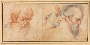 Tres estudios de cabeza, 1600s de Unbekannt