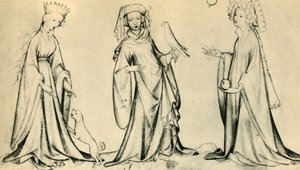 Tres mujeres jóvenes, c. 1400 de Unbekannt