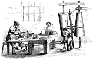Lanzando un recipiente de barro, c1860 de Unbekannt