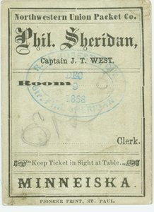 Boleto para el barco de vapor Phil. Sheridan, 9 de diciembre de 1868 de Unbekannt