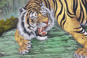Pintura de tigre en el templo Bongeunsa, Seúl, Corea del Sur de Unbekannt