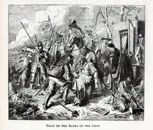 Tilly en las orillas del Lech, 1882 de Unbekannt