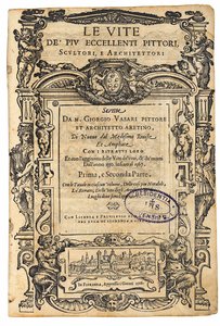 Página de título de: Giorgio Vasari, Las vidas de los más excelentes pintores, escultores italianos, 1568