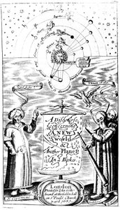 Página de título de Un discurso sobre un nuevo mundo y otro planeta por John Wilkins, 1683