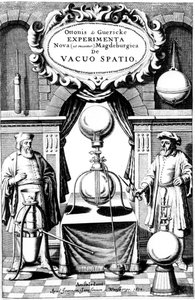 Página de título de Experimenta Nova, ut vocant, Magdeburgica, de vacuo Spatio, Ámsterdam, 1672 de Unbekannt