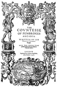 Página de título de La Arcadia de la Condesa de Pembroke por Sir Philip Sidney, tercera edición, 1598 1893 de Unbekannt