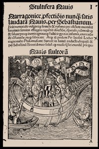 Página de título del libro Nave de los Locos de Sebastian Brant, 1497 de Unbekannt