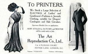 A los impresores - Anuncio de The Art Reproduction Co., Ltd, 1909 de Unbekannt