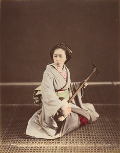 [Geisha de Tokio con Shamisen], 1870s
