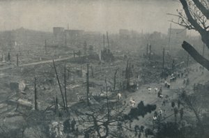 Llanura humeante de escombros y cenizas de Tokio, c. 1935 de Unbekannt