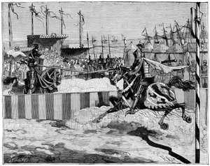 Torneo para la coronación de Luis II de Anjou, cerca de Calais, c1389 1882-1884 de Unbekannt