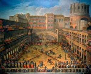 Torneo en un Patio del Vaticano, Roma, 1565 de Unbekannt