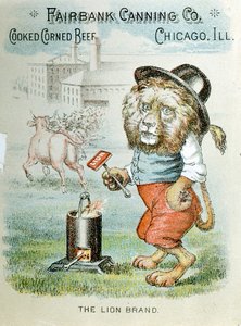 Tarjeta comercial para la Fairbank Canning Company, Chicago, Illinois, c. 1890