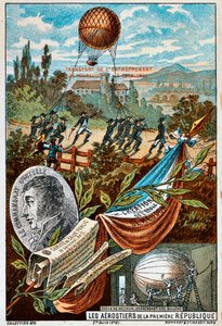 Transporte del globo Entreprenant de Mauberge a Charleroi, 1794 1890s de Unbekannt