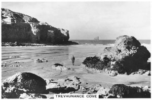 Trevaunance Cove, costa de Cornwall, 1937