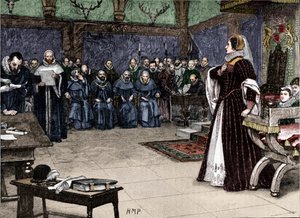 Juicio de María Reina de Escocia en el castillo de Fotheringhay, 1586 1905 de Unbekannt