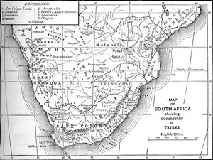 Mapa tribal de Sudáfrica, c1880 de Unbekannt