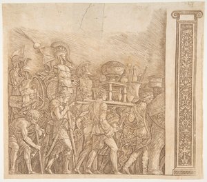 El Triunfo de César: Los portadores de coraza, ca. 1490