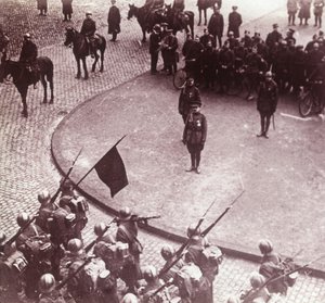 Tropas marchando, Aquisgrán, Alemania, c. 1914-c. 1918 de Unbekannt