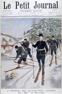Tropas en esquís en maniobras alpinas, Noruega, 1902 de Unbekannt