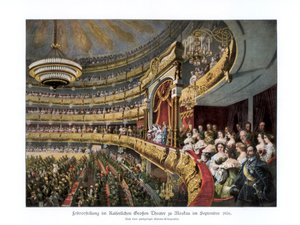 El zar Alejandro II en el Teatro Bolshoi, Moscú, Rusia, septiembre de 1856 1900