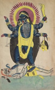 Dos Aspectos de Kali: Kali Bailando sobre Shiva, c. 1880 - 1890 de Unbekannt
