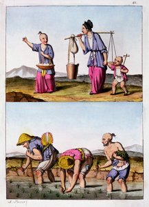 Dos escenas chinas, c1830 de Unbekannt