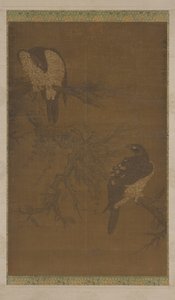 Dos halcones en una rama marchita, dinastía Ming, siglo XVI de Unbekannt