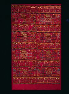 Dos fragmentos de paneles tejidos en tapiz, 1000-1460s de Unbekannt