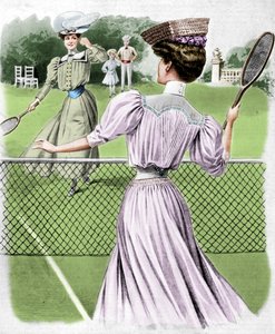 Dos trajes de tenis de césped para octubre, 1905