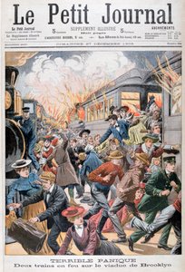 Dos trenes en llamas en el Puente de Brooklyn, 1903