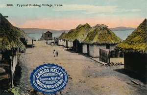 Típico pueblo pesquero, Cuba, 1912