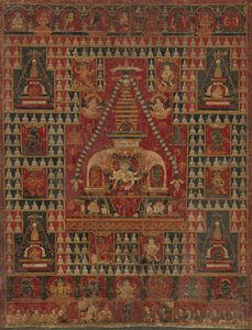 Ushnishavijaya entronizada en el vientre de una estupa, fechado 1510-19