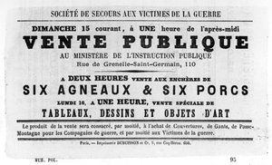 Vente Publique, de los carteles políticos franceses de la Comuna de París, mayo 1871 de Unbekannt