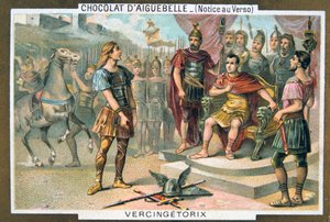 Vercingétorix se rinde a Julio César, c46 a.C., siglo XIX
